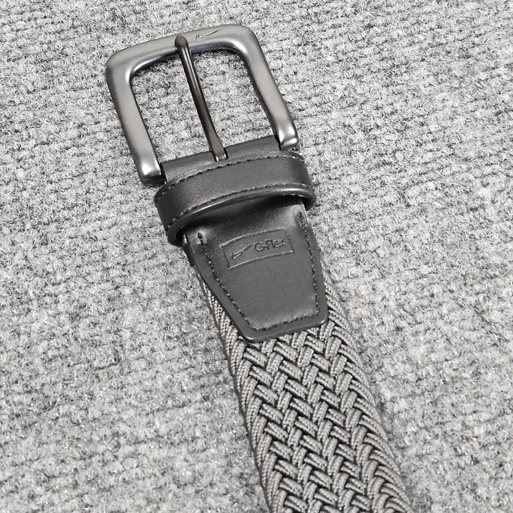 Nike G Flex Belt Braided Gray Woven Athletic Golf 42‎ In Sporty Minimal Everyday